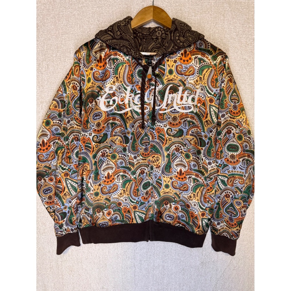 Ecko Unltd. Reversible Zip-Up Hoodie Jacket Hip Hop Skate Graffiti Streetwear M